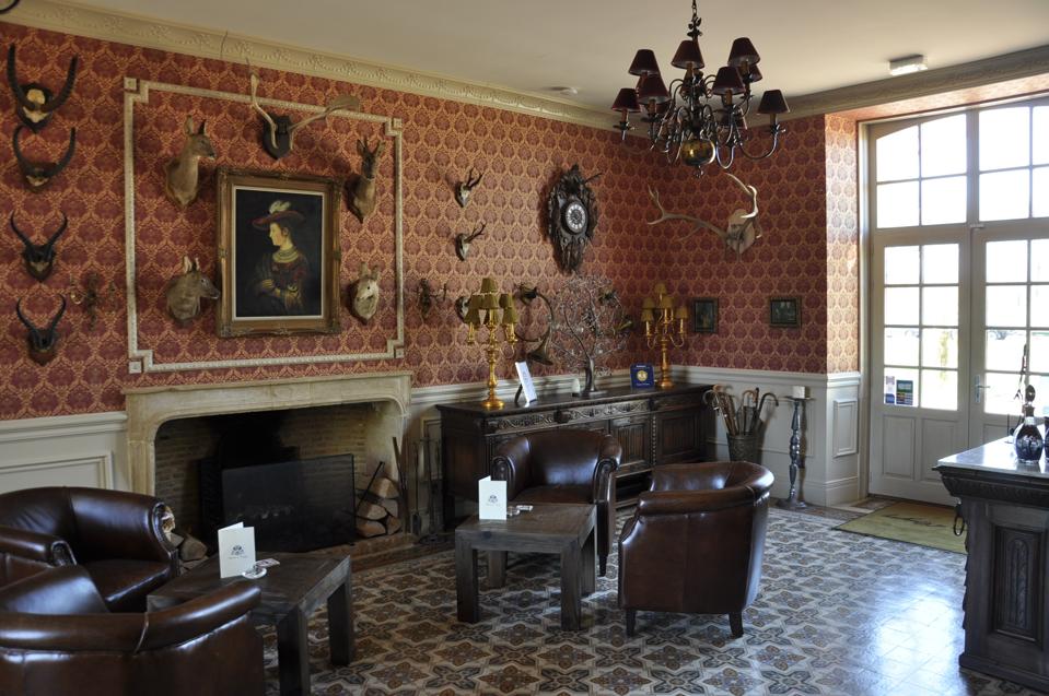 den inside 16th century french chateau in roanne region of france