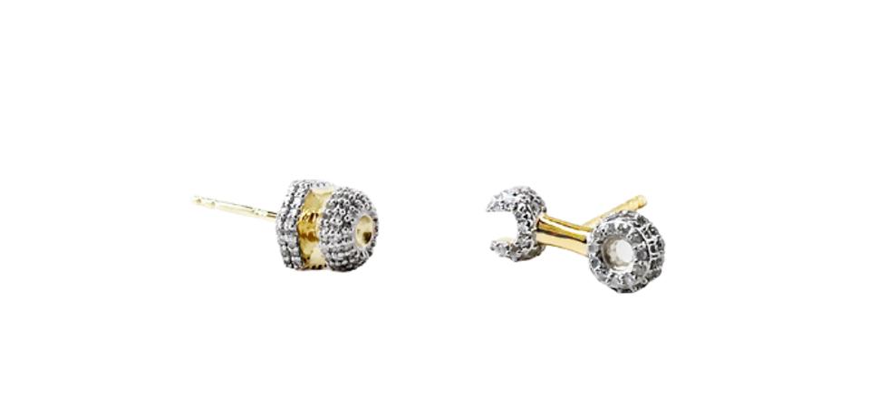 Nut and Bolt and Wrench diamond-set earrings, Pavé the Way by Joan Hornig.