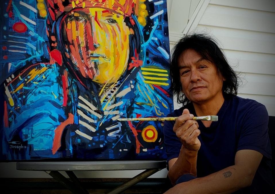 ″Rekindle″, Original Native Canadian Acrylic Painting by Joseph Sagaj