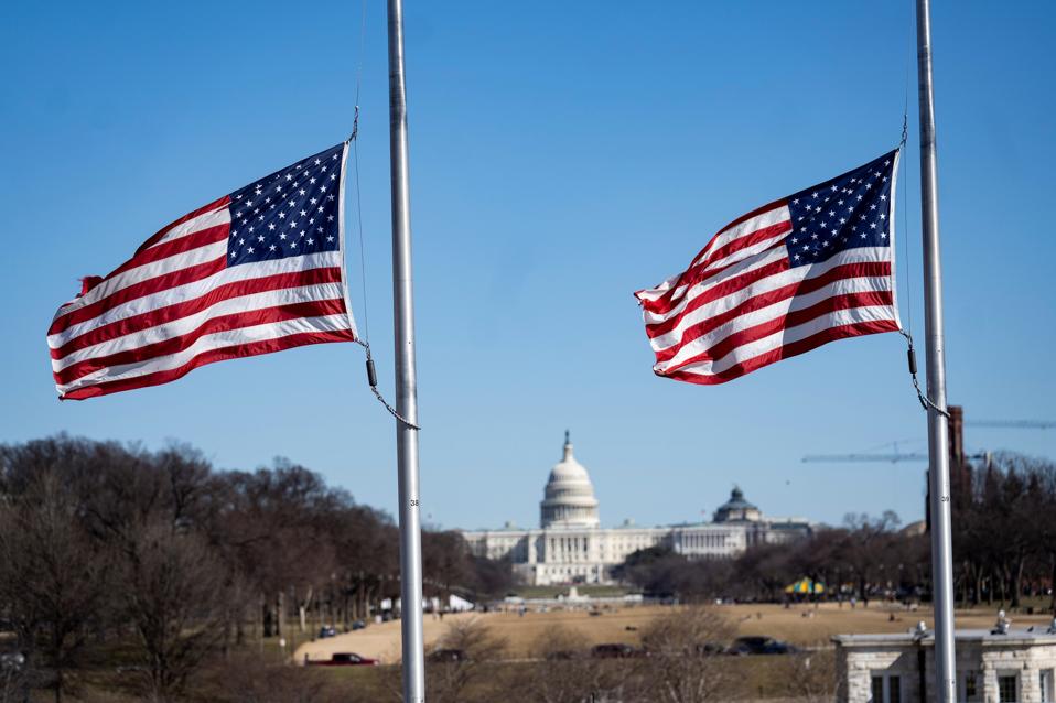 U.S.-WASHINGTON-COVID-19-FLAGS AT HALF-STAFF
