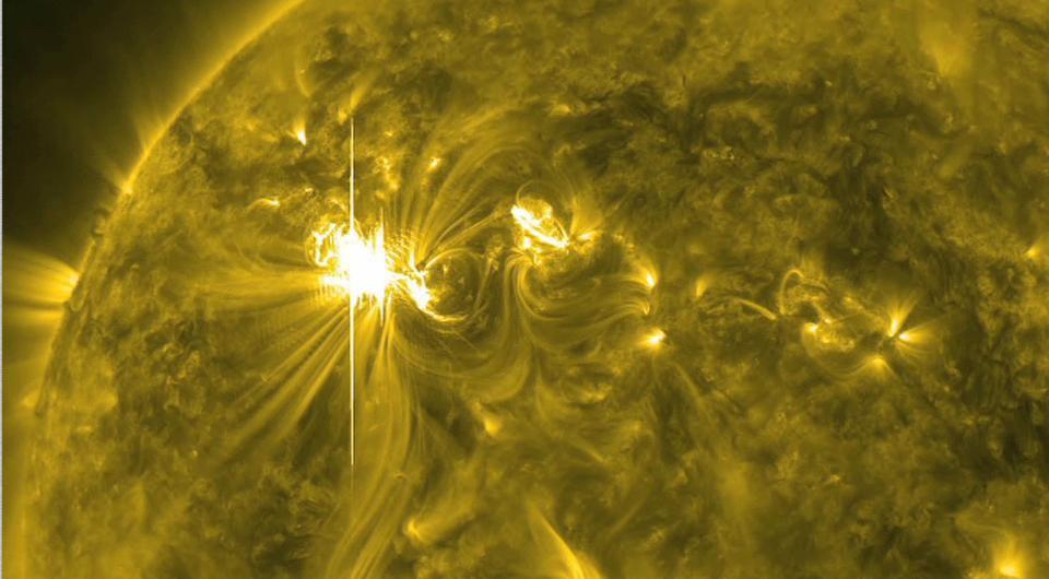 An X-class solar flare erupted from the Sun’s surface in 2012.