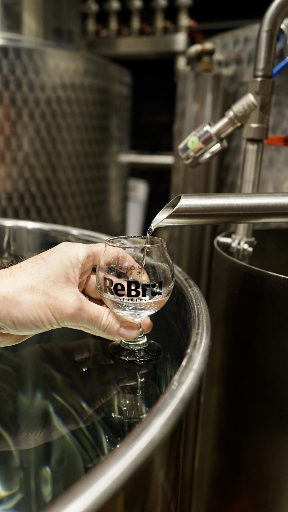 Spirits coming off the still at ReBru