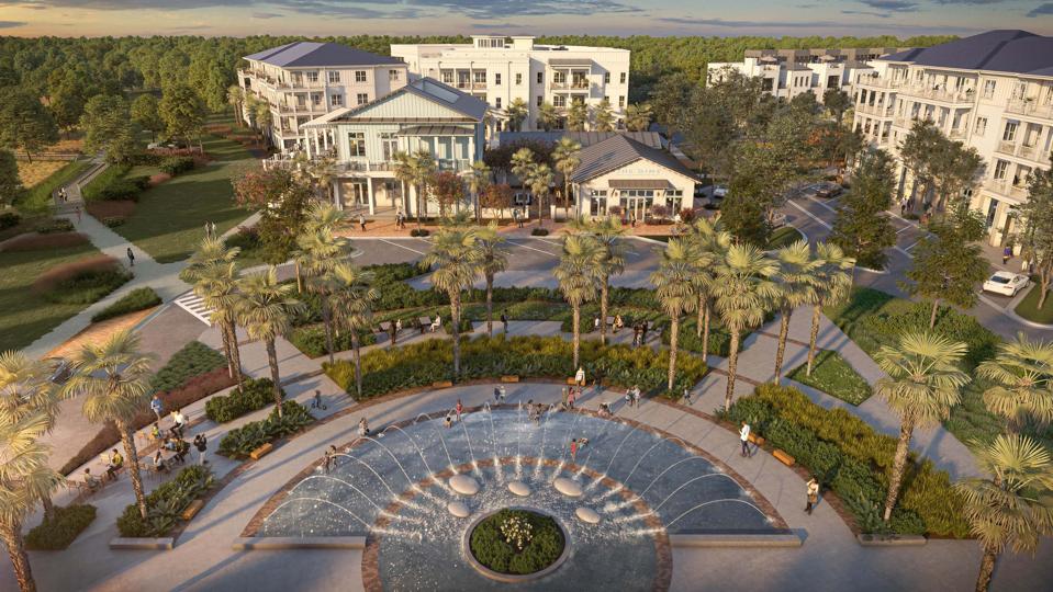 waterfront park and fountain daniel island luxury community charleston