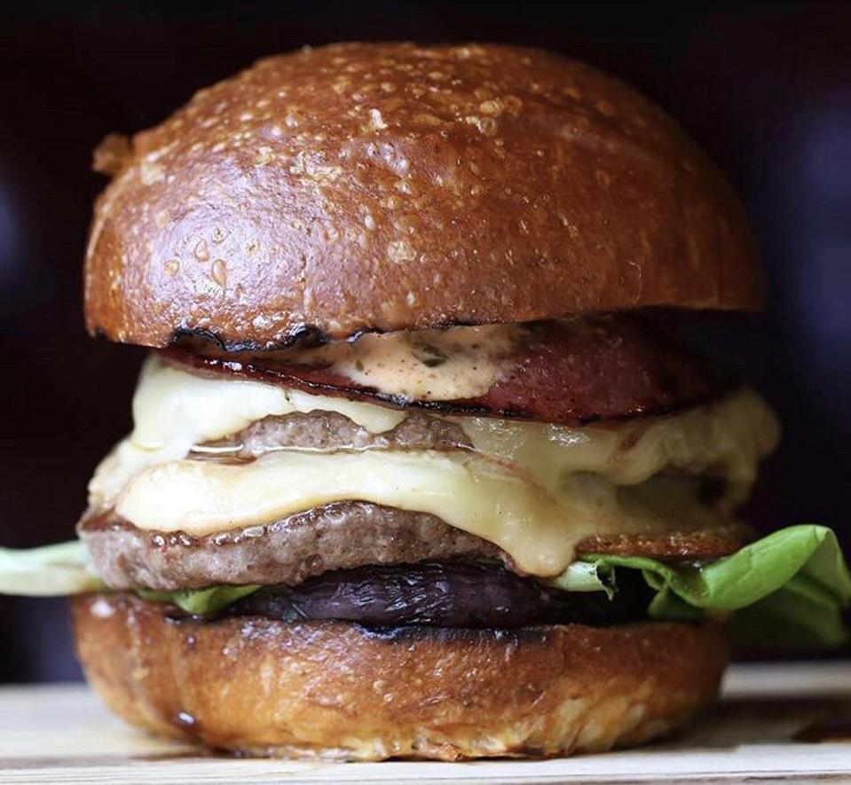 The hamburger at Ripplewood Whiskey & Craft.