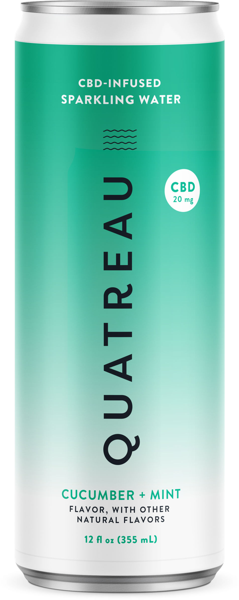 Cucumber + mint CBD sparkling water canned beverage