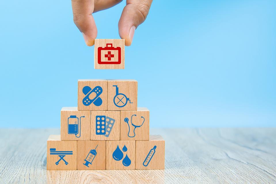 Blocks symbolizing healthcare concept