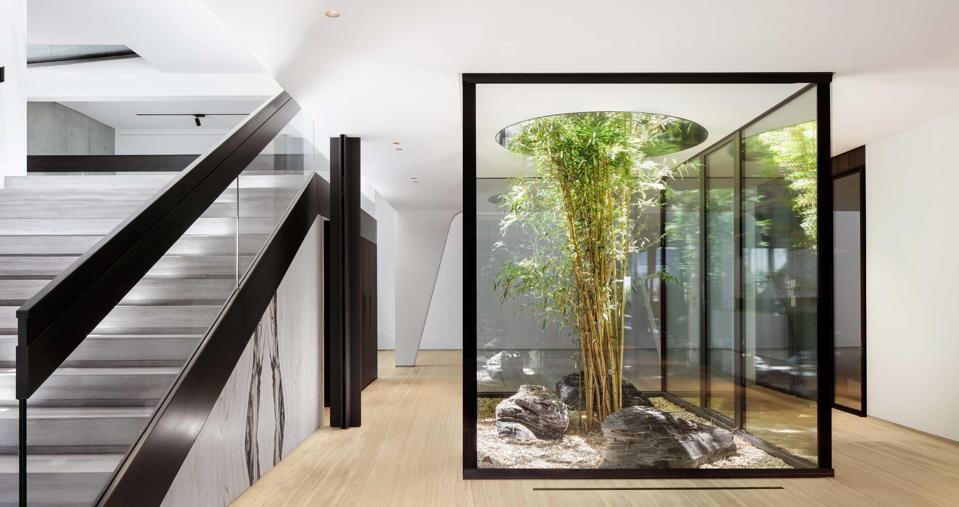 basement atrium villa courbe saota modern home switzerland