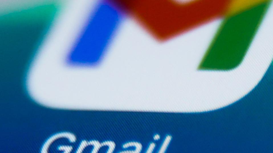 Gmail app on screen