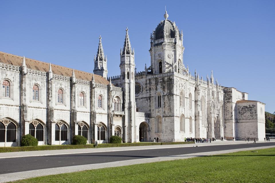 The Jerónimos Monastery is an impressive building in Belém, Lisbon, Portugal