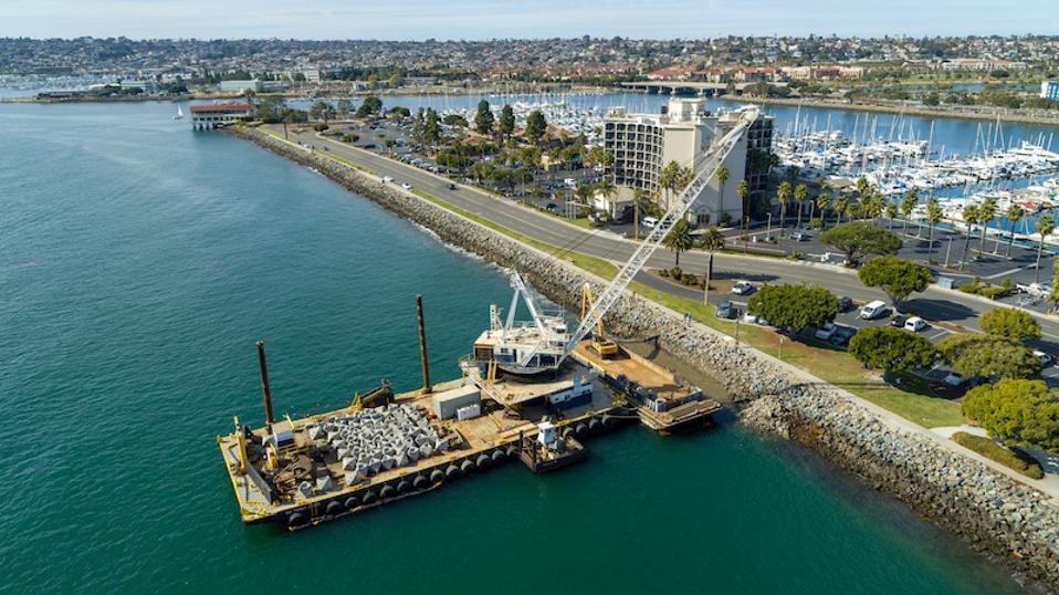 An ECOncrete structure in the port of San Diego.