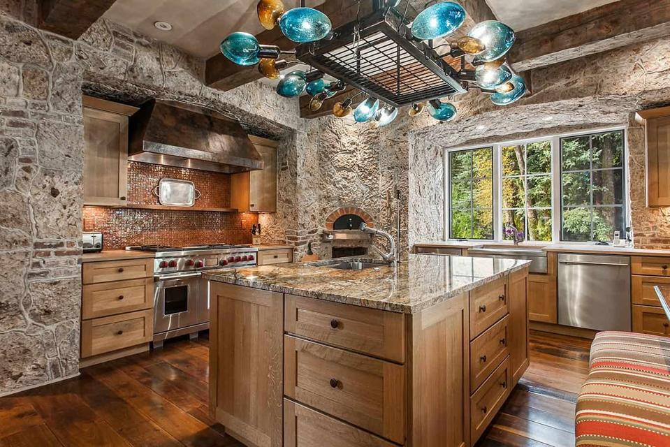 kitchen inside 50 spruce lane luxury home in edwards, colorado