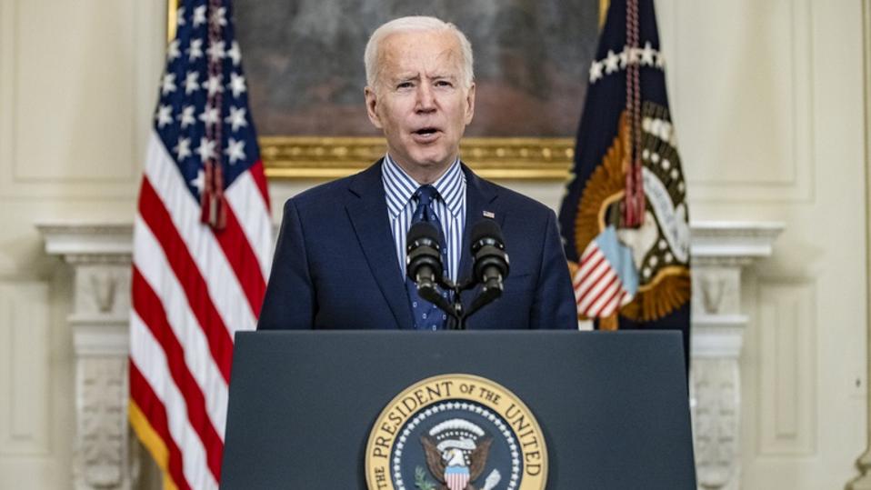 President Biden Speaks at podium
