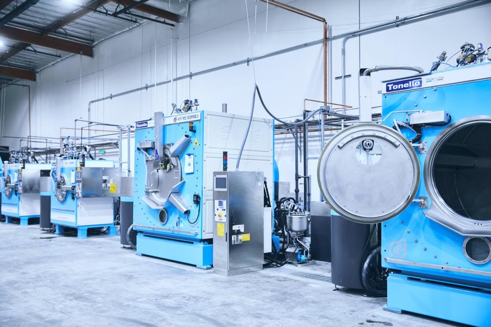 Saitex washing machines by tonello in US jeans factory