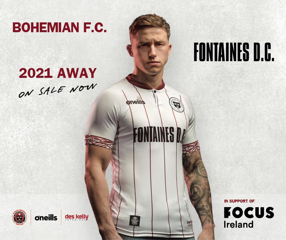 Image of Bohemian FC player Rob Cornwall in the club's shirt for the 2021 season.