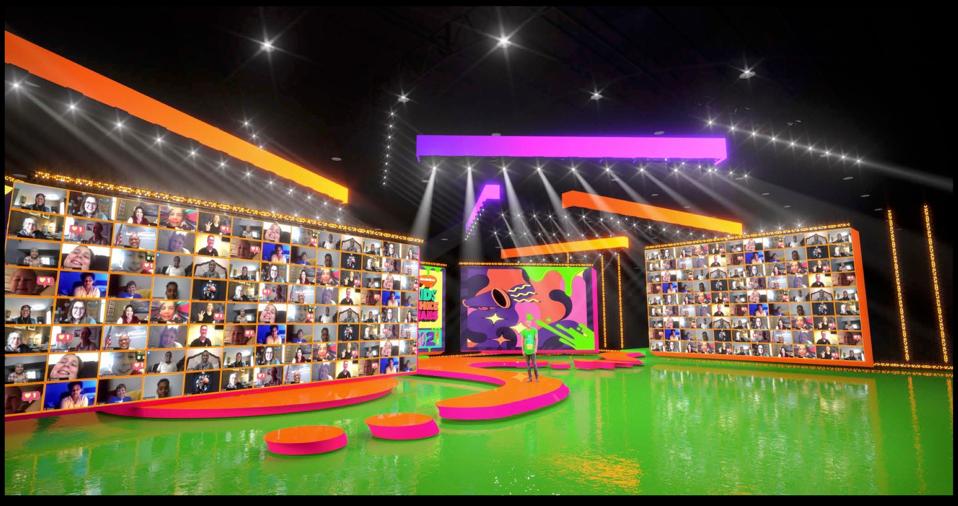 Stage rendering of the 2021 Nickelodeon's Kids' Choice Awards.