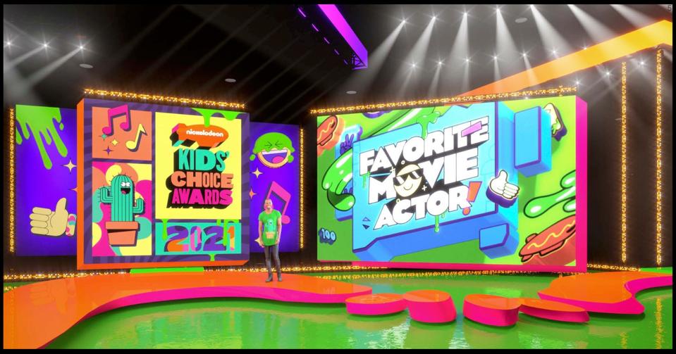 A stage rendering of the Nickelodeon Kids' Choice Awards.