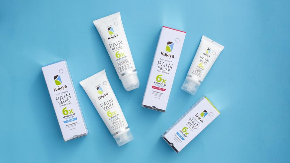 Bottles of Kalaya pain relief formula