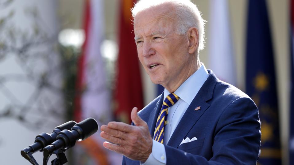 President Biden Delivers Remarks On American Rescue Plan From White House Rose Garden