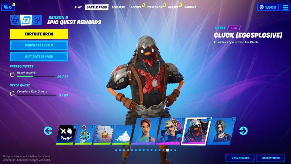 Tous les skins Battle Pass de la saison 6 de ยซFortniteยป, de Lara Croft