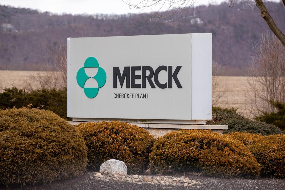 A signage seen outside Merck Cherokee Plant in Riverside,...