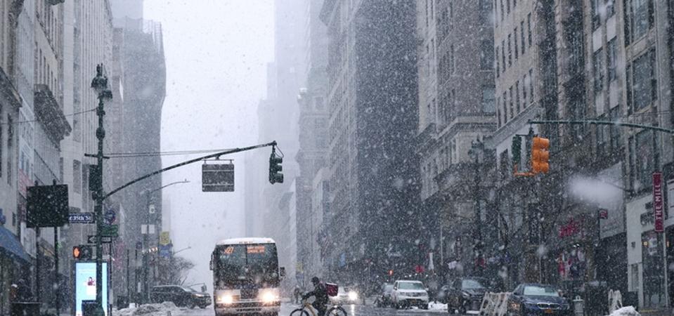 Snowstorm in New York City.