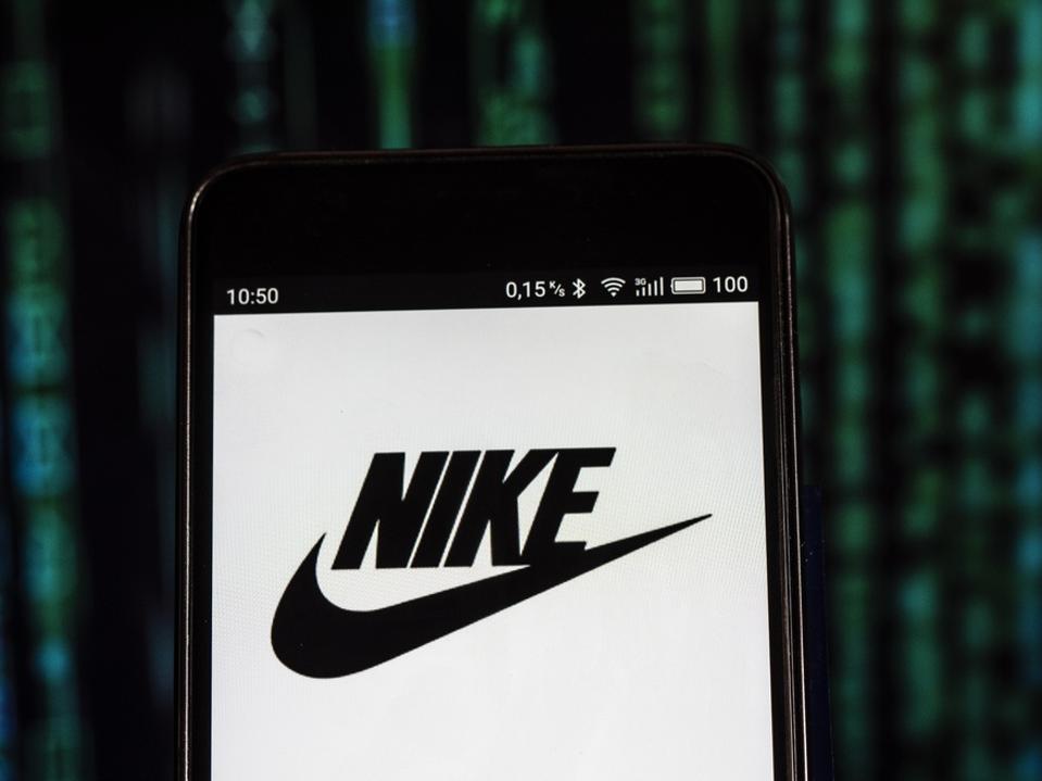 Nike Footwear manufacturing company logo seen displayed on