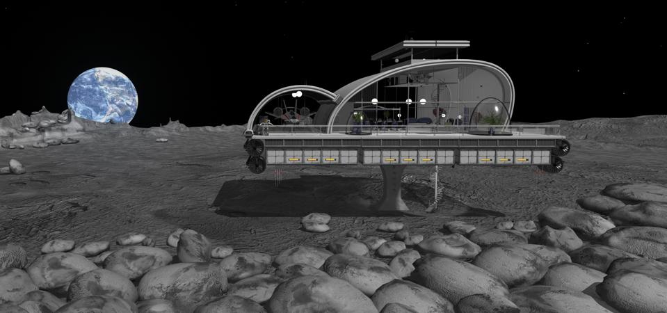 Casa moderna sulla luna