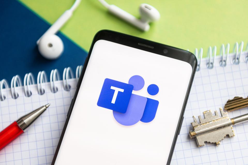 In this photo illustration, a Microsoft Teams logo seen...