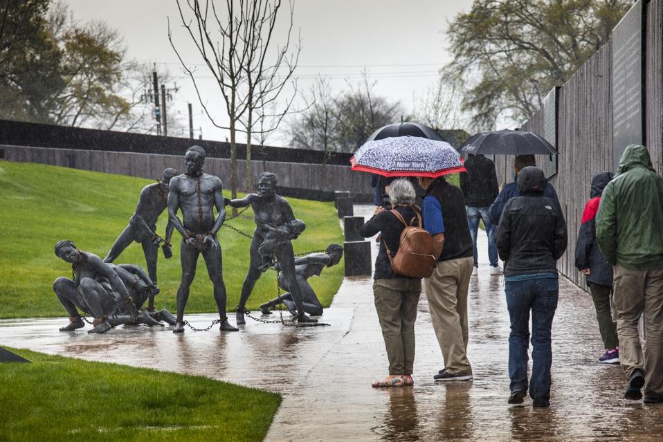 Sculpture of Slaves In Chains