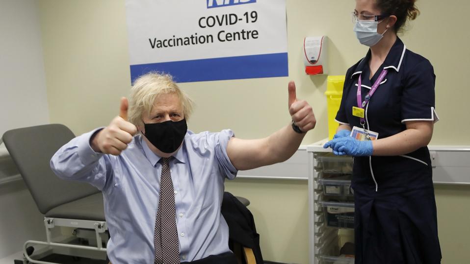 Boris Johnson Receives The AstraZeneca Vaccine