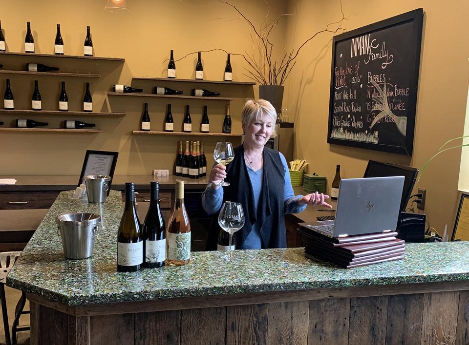 Kathleen Inman in the tasting room at Inman Family Wines.