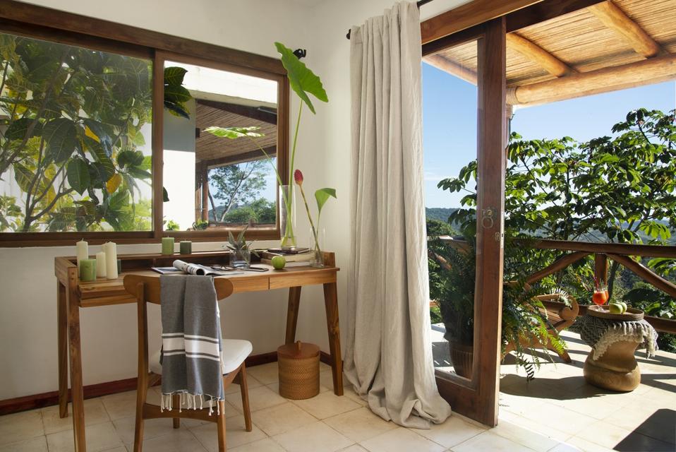 A disk sits beside an open glass door at the Tierra Magnifica in Costa Rica