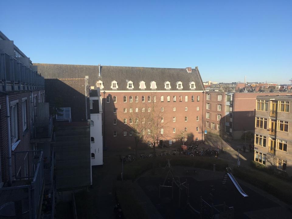 The first view posted was from Barbara Duriau's own window in Amsterdam.