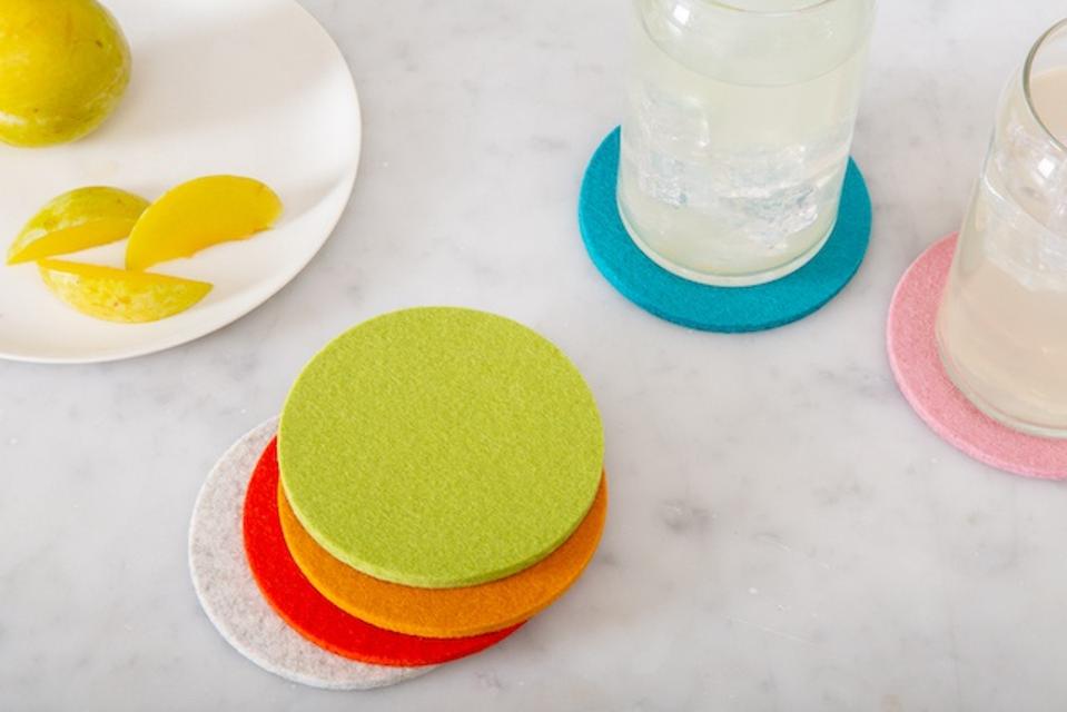 Graf Lantz coasters of Merino wool felt, inspired by the ones ubiquitous in Bavarian taverns