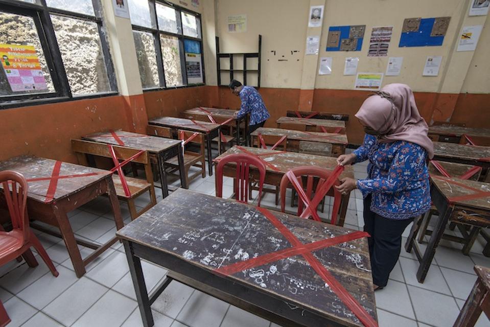 A primary school classroom in West Java, Indonesia.