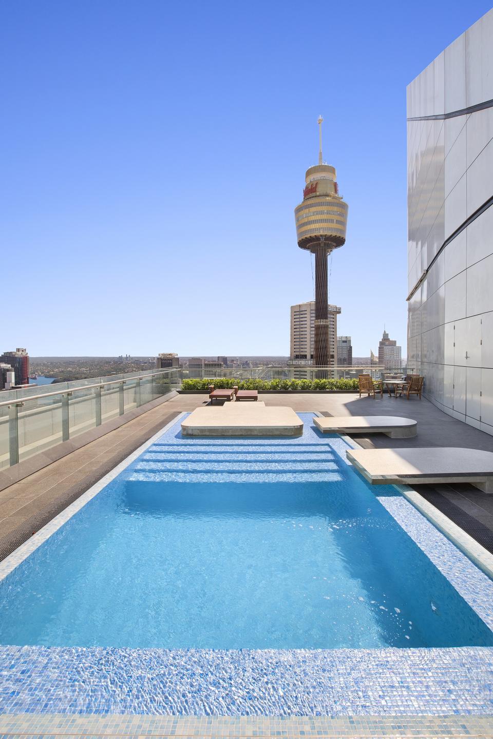 swimming pool at boyd penthouse residence sydney australia anz tower