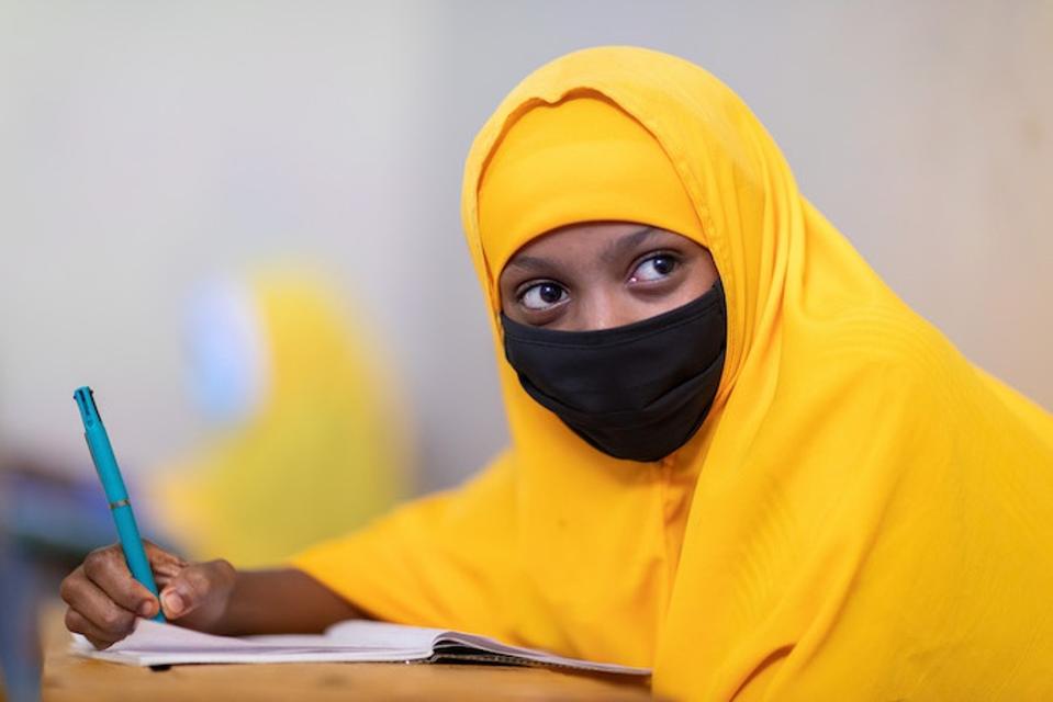 A student in Ethiopia.