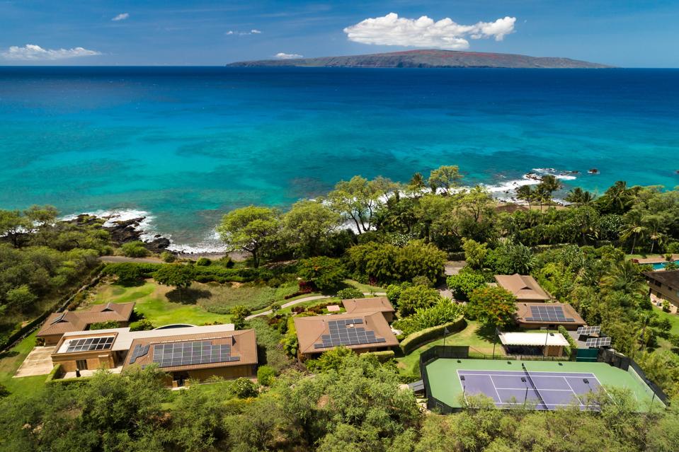 view of house tennis court and ocean 7155 Makena Road Maui, Hawaii