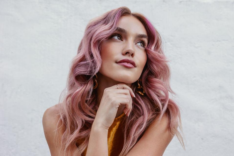 Pink /rose gold hair color