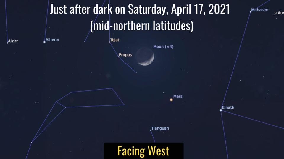 Saturday, April 17, 2021: The Moon and Mars
