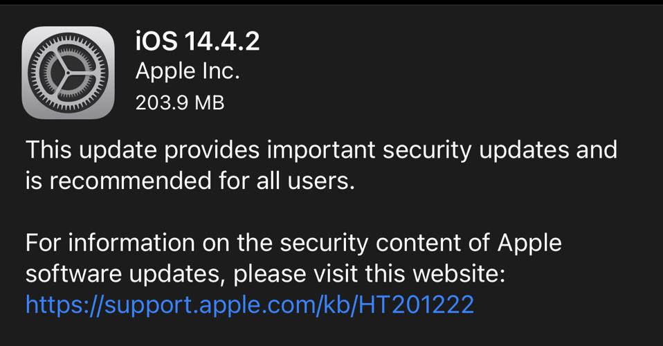 apple releases ios 14 4 2 urgent