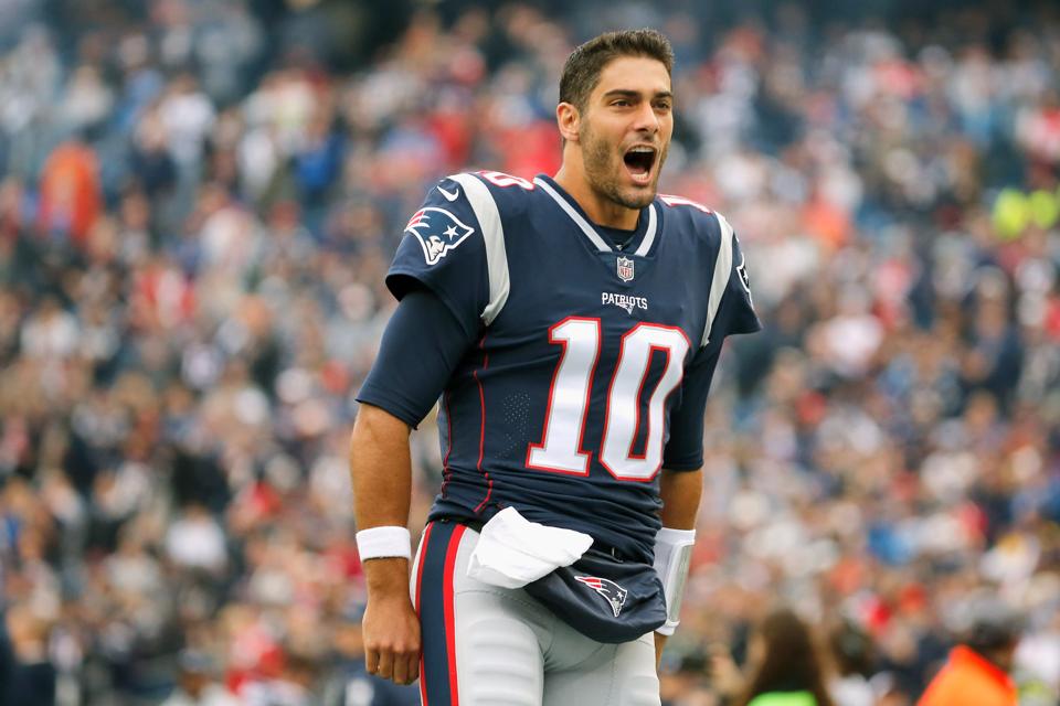 New England Patriots QB Jimmy Garoppolo versus the Los Angeles Chargers.