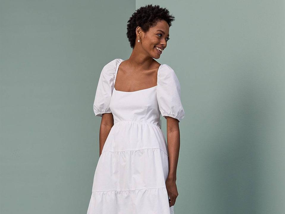 Nordstrom sale: white puff sleeve dress