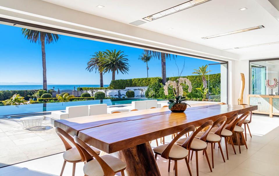 dining room view 1150 channel island luxury home montecito santa barbara