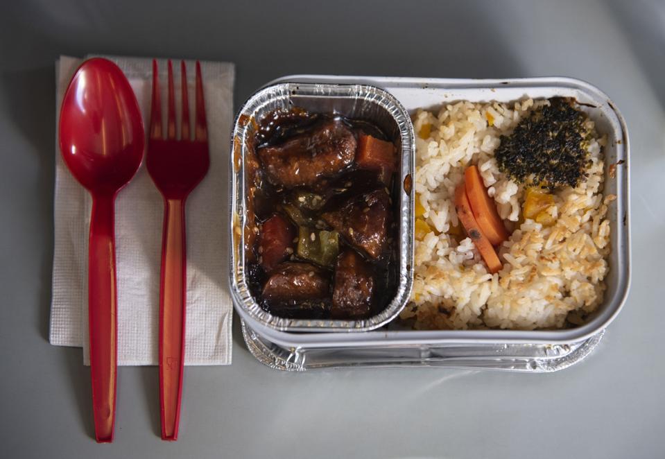 An AirAsia airline meal seen during the flight...