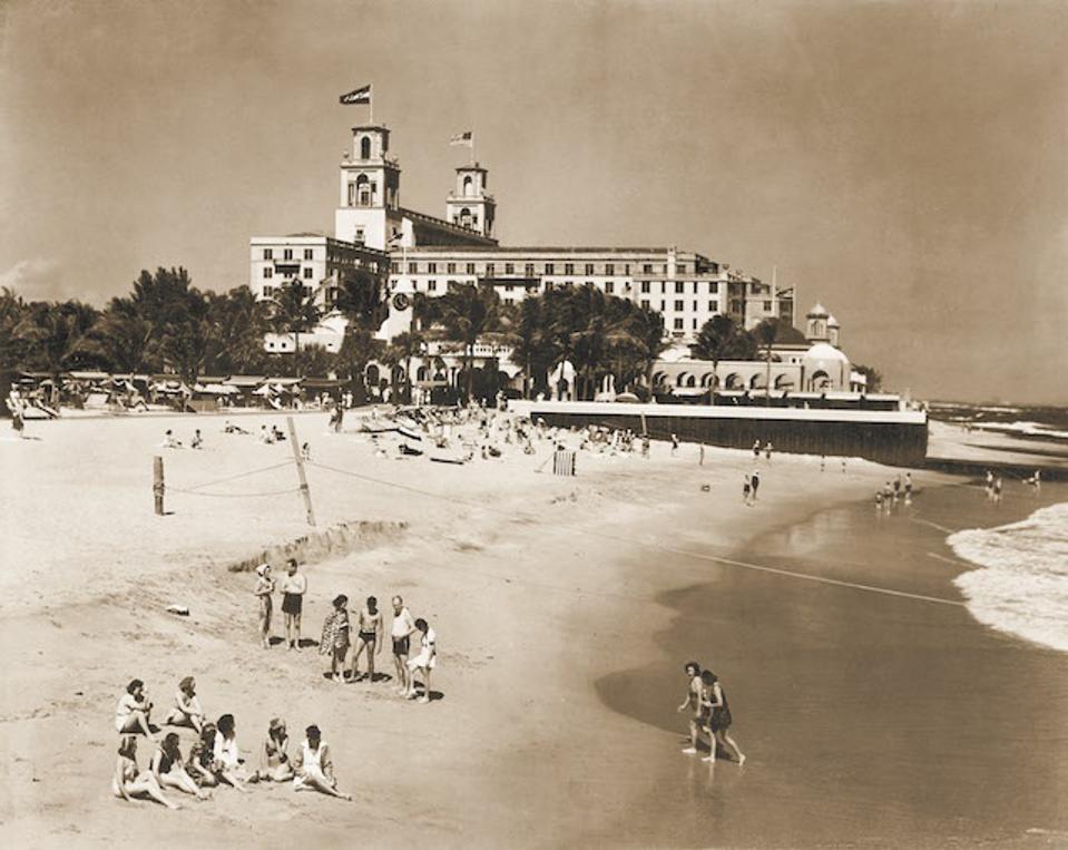 Beachfront at The Breakers, vintage photograph