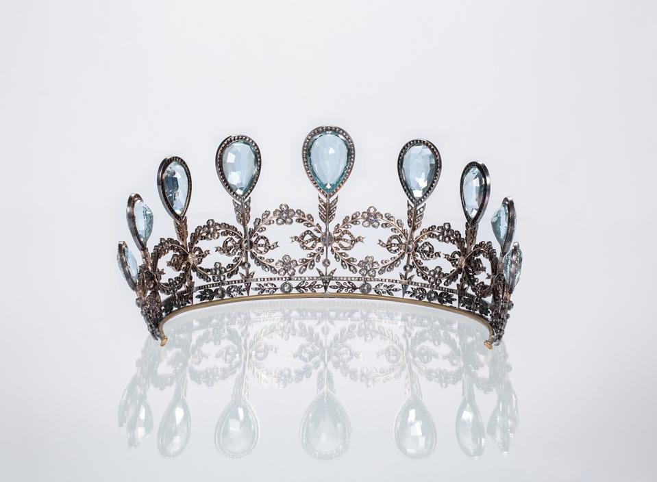 Aquamarine and diamond tiara by Fabergé, circa 1904