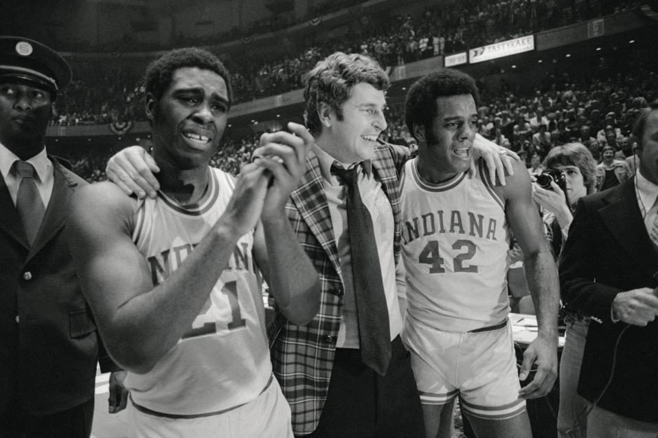 Bobby Knight Being Walked Off in Jubilation