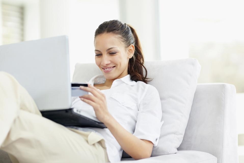 Woman shopping online