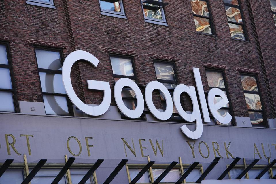 Google logo on office in New York